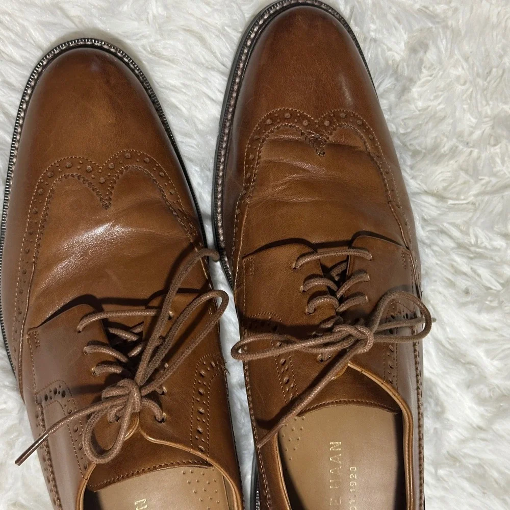Cole Haan Williams‎ Wingtip Oxford Mens 10.5 Brown Leather Brogue Dress C20322